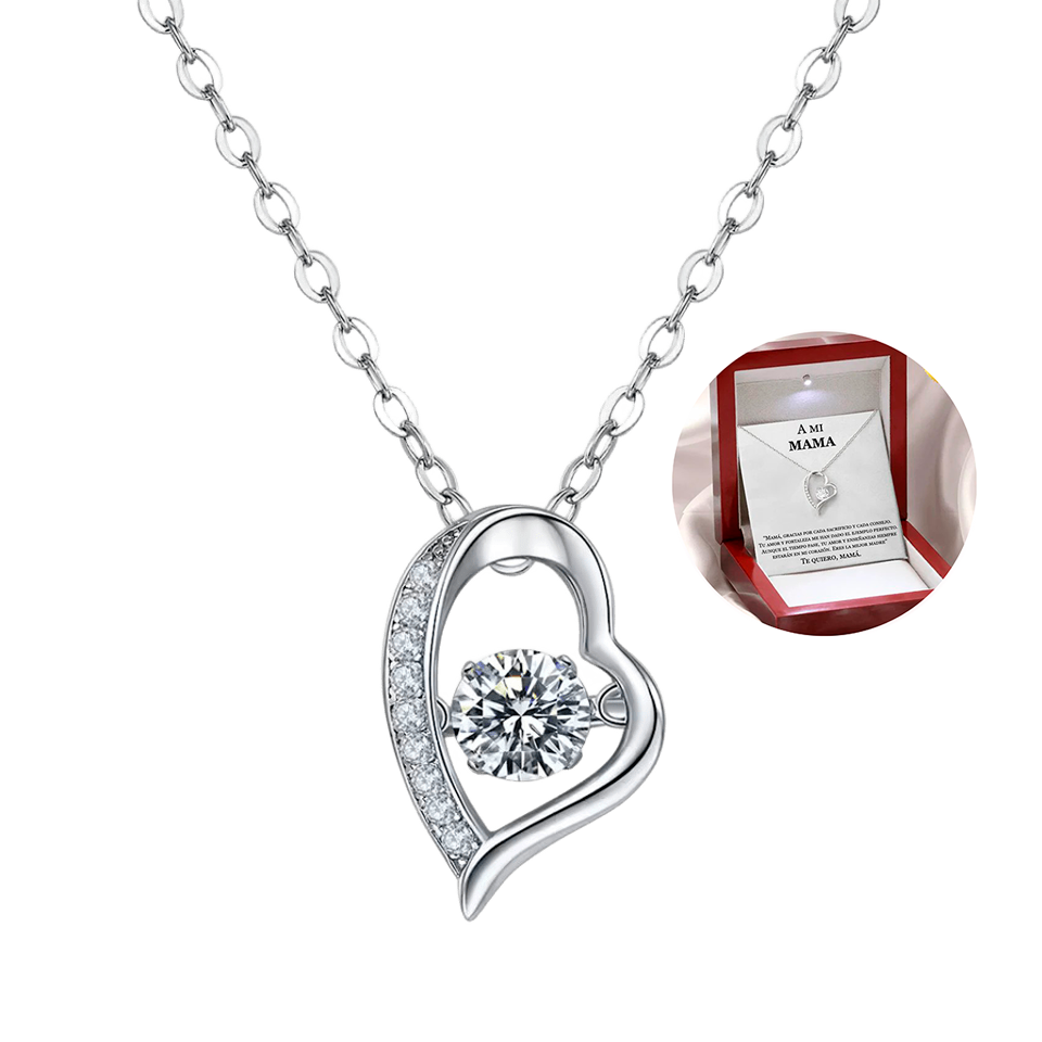 Collar Amor Eterno | Caja con Luz y Dedicatoria <span style="color: #000000;"><strong><span style="color: #ff2a00;">Plata 100% Autentica </span></strong></span>