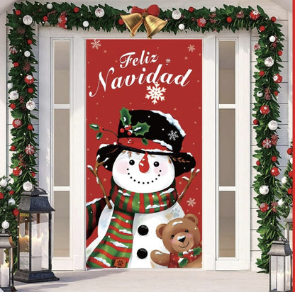 Funda de Puerta Navideña – Decoración Instantánea – Transforma tu entrada en minutos con encanto y alegría