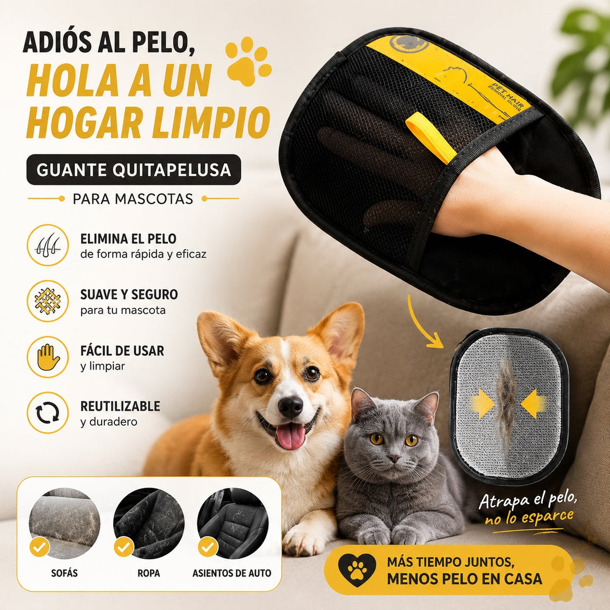 PetGlove Pro - Elimina el pelo de mascota en segundos