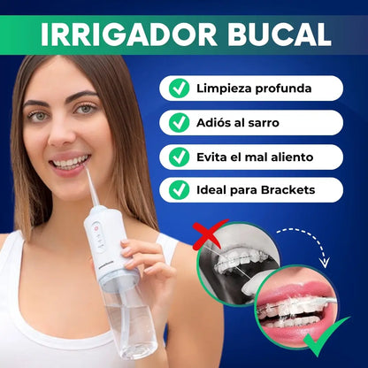 Irrigador bucal recargable - Combate el sarro y mal aliento