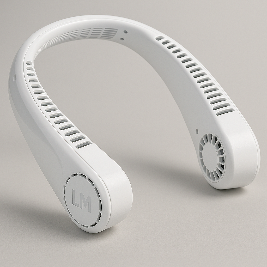 AirFlow Smart™ Ventilador Portátil de Cuello Recargable USB – 3 Velocidades | Color Blanco | Ligero y Silencioso