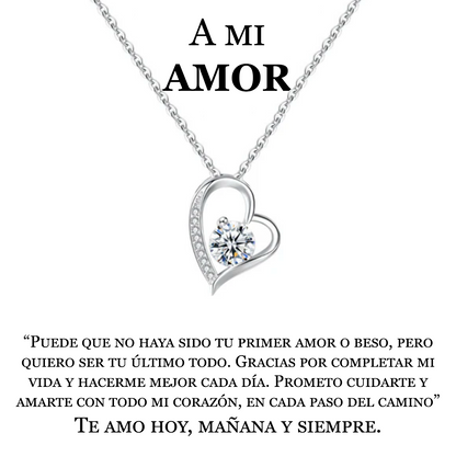 Collar Amor Eterno | Caja con Luz y Dedicatoria <span style="color: #000000;"><strong><span style="color: #ff2a00;">Plata 100% Autentica </span></strong></span>