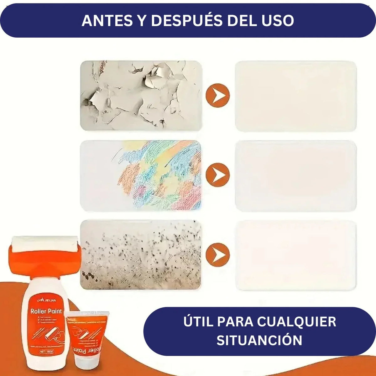 Rodillo mágico recargable + 400ml de pintura blanca 🎁