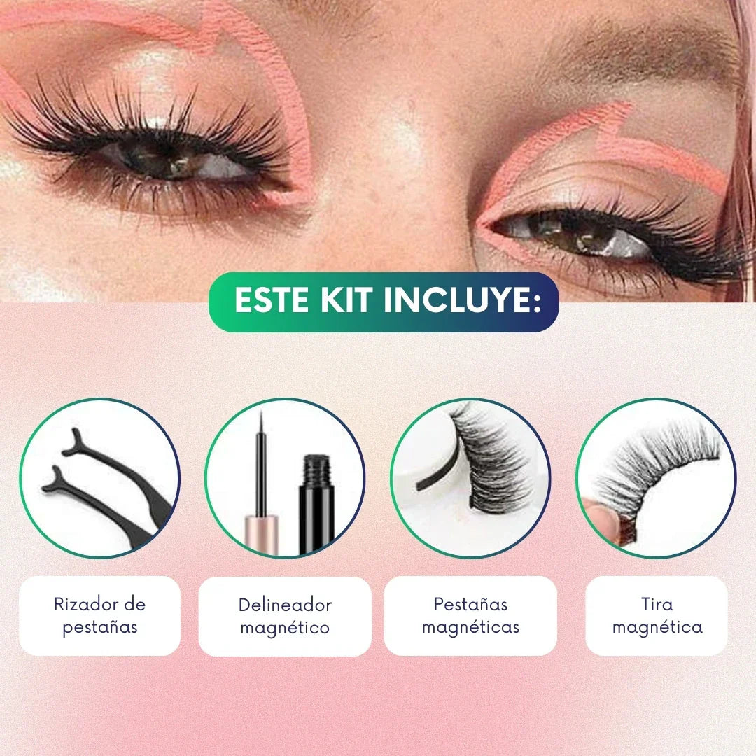 Set x6 pestañas magnéticas + Delineador magnético 🎁