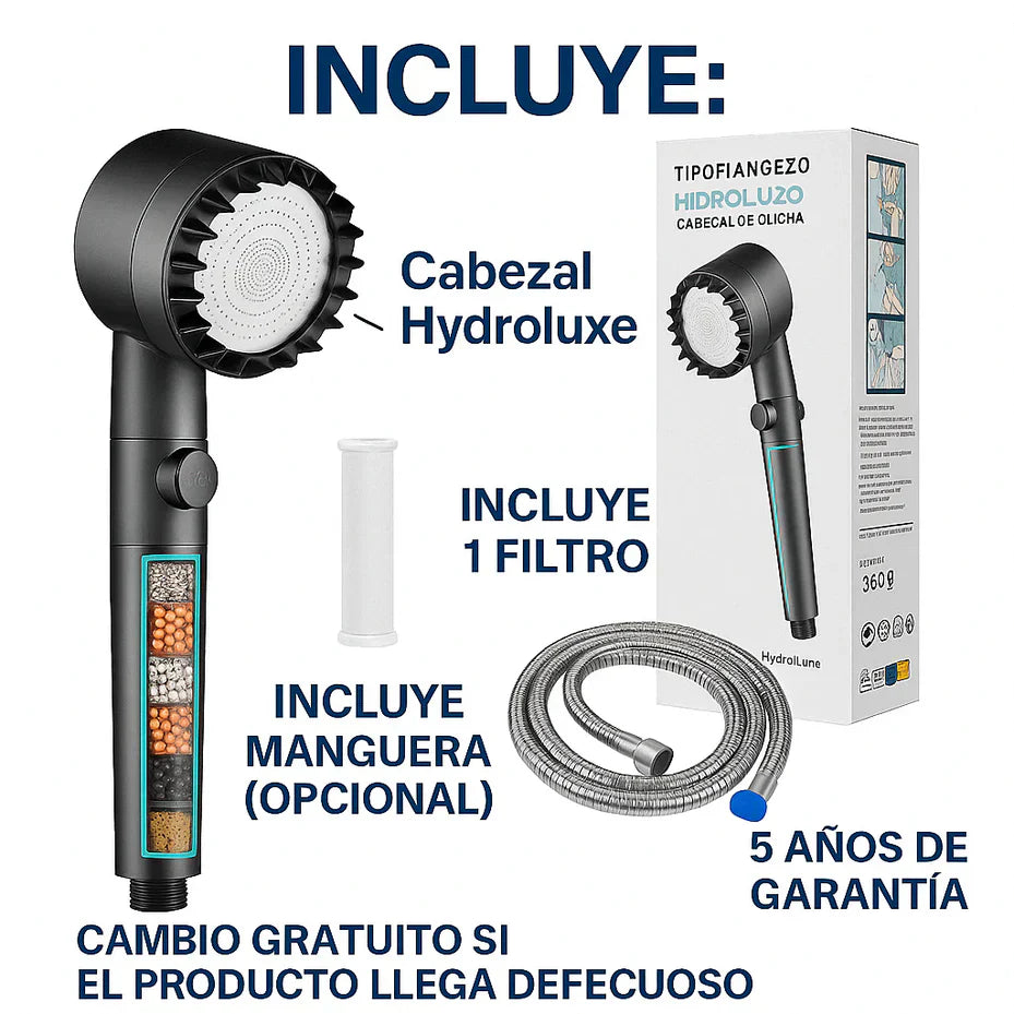 Ducha Hydroluxe | Incluye 2 filtros. (+Envío GRATIS). <span style="color: #000000;"><strong><span style="color: #ff2a00;">¡COMPRA 1 Y LLÉVATE 2!</span></strong></span>