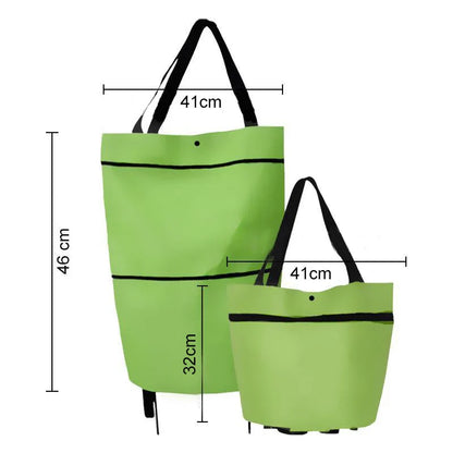 👜 Bolsa de Compras con Ruedas Plegable 🛞 Compras sin Cargar Peso 🥬 Facilita tus compras diarias desde hoy🛒