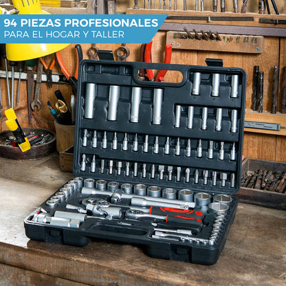 CAJA DE HERRAMIENTAS | INCLUYE 94 PIEZAS PROFESIONALES 🛠️
