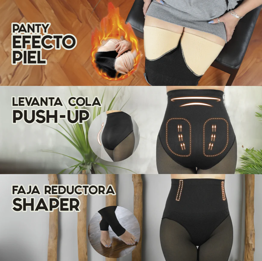 ✅ Calza Efecto panty piel CON PIE