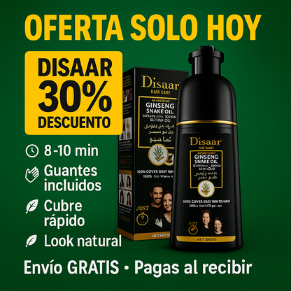 Shampoo Colorante® –Cubre canas y deja el cabello suave y brillante.
