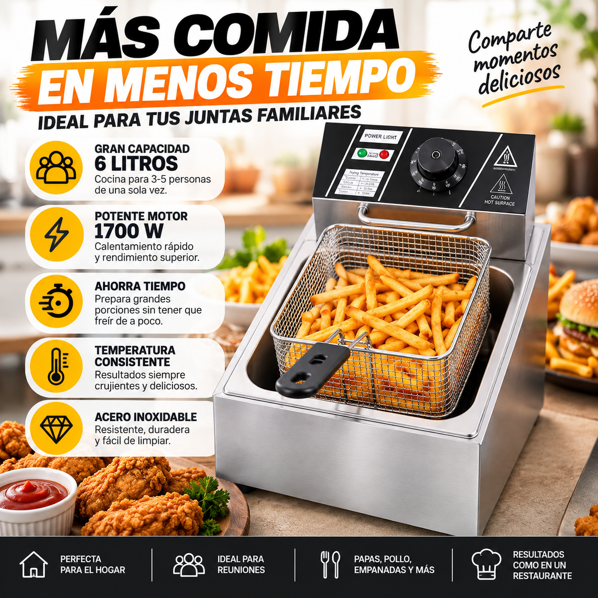 FRYMASTER™ | PREPARA GRANDES PORCIONES EN SOLO 10 MINUTOS