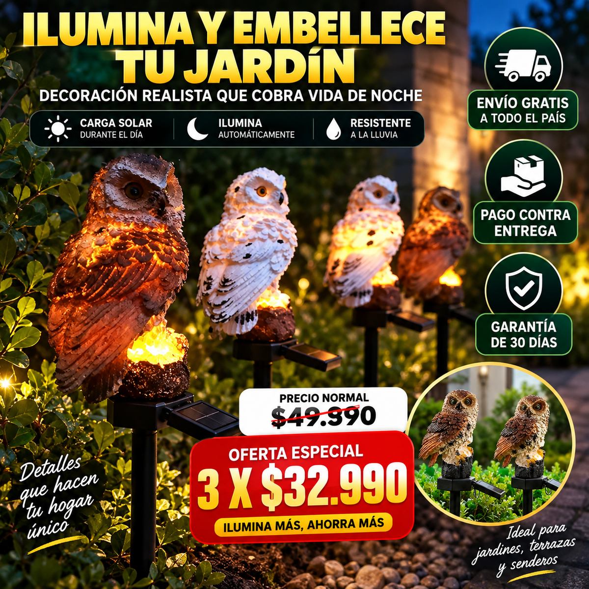 BUHO LUZ™ | ILUMINA TU JARDÍN Y TRANSFORMA TUS NOCHES.