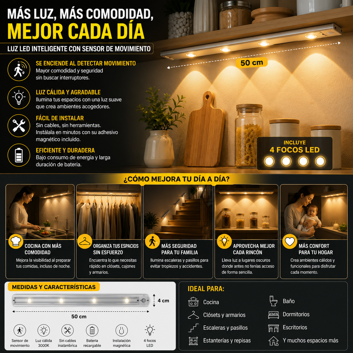 LUMISENSE PRO™ | ILUMINA AUTOMÁTICAMENTE CADA RINCÓN DE TU HOGAR