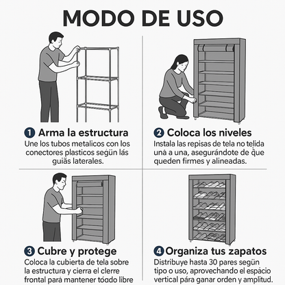 Zapatero Vertical 10 Niveles – Ahorra Espacio y Mantén Tu Hogar en Orden