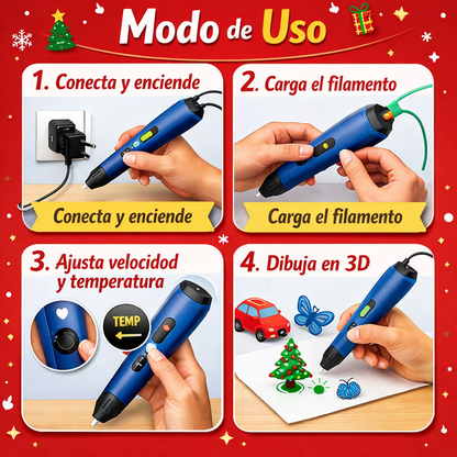 Lápiz Impresora 3D – Creatividad sin Pantallas – Diversión Educativa Desde el Primer Uso