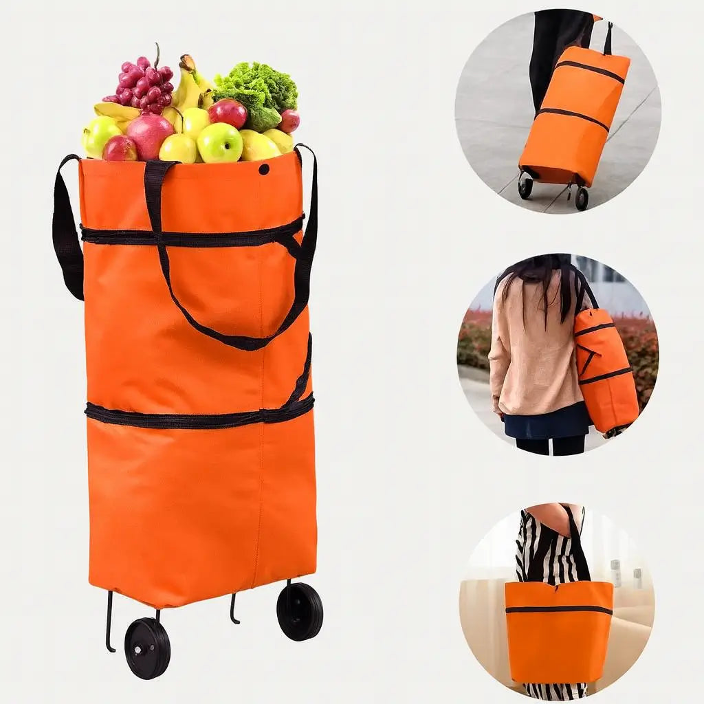 👜 Bolsa de Compras con Ruedas Plegable 🛞 Compras sin Cargar Peso 🥬 Facilita tus compras diarias desde hoy🛒