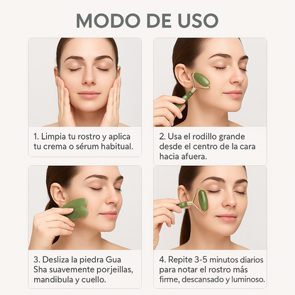 Set Facial Jade – Masaje y Drenaje – Piel más firme y descansada en 7 días