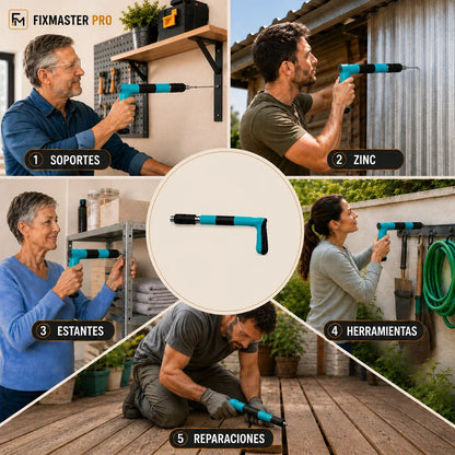FixMaster Clavadora Manual Portátil - Incluye 20 Clavos de Regalo -
