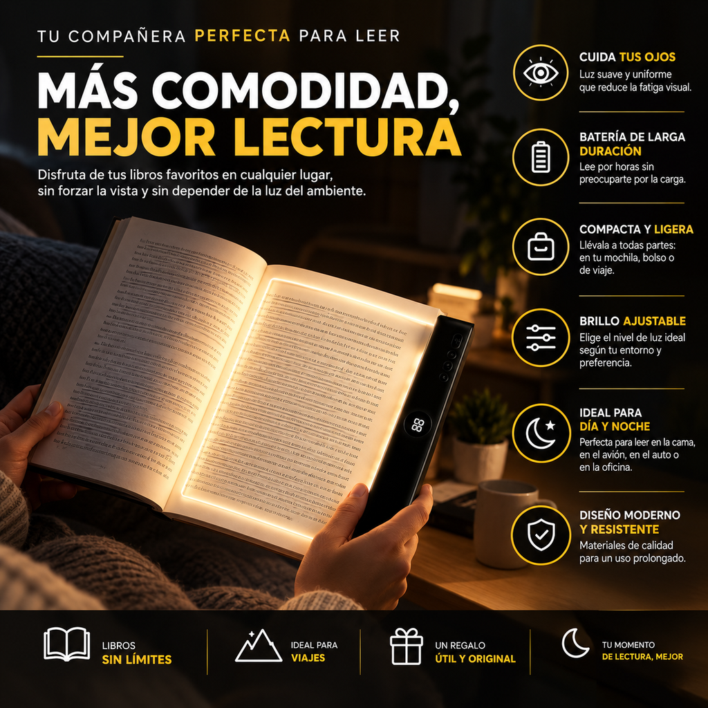 LUMIREAD™ | LEE DE NOCHE SIN MOLESTAR A NADIE.