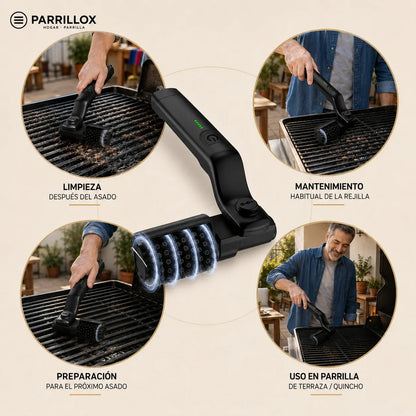 Parrillox - Haz más práctica la limpieza de tu parrilla - Cepillo para Parrilla 2 en 1