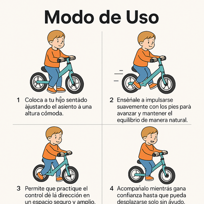 Bicicleta de Aprendizaje – Equilibrio Natural – Tu hijo anda seguro en solo 7 días