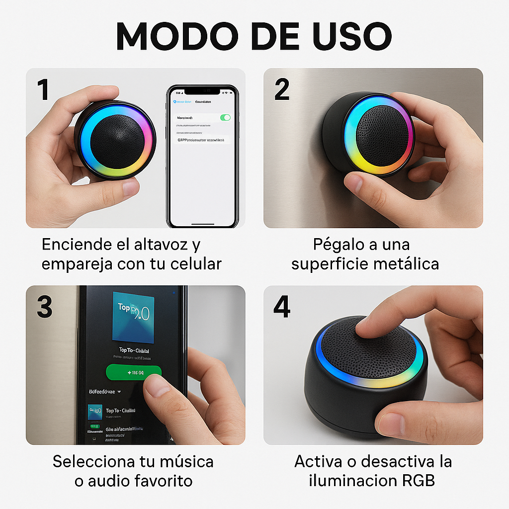 Altavoz Magnético – Sonido Claro en Cualquier Lugar – Mejora tu música diaria en solo segundos