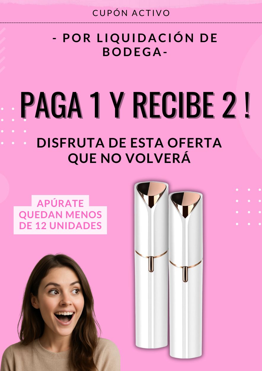 Depiladora Facial Recargable 2x1 | Elimina Vello al Instante sin Dolor