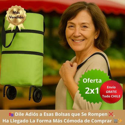 👜 Bolsa de Compras con Ruedas Plegable 🛞 Compras sin Cargar Peso 🥬 Facilita tus compras diarias desde hoy🛒
