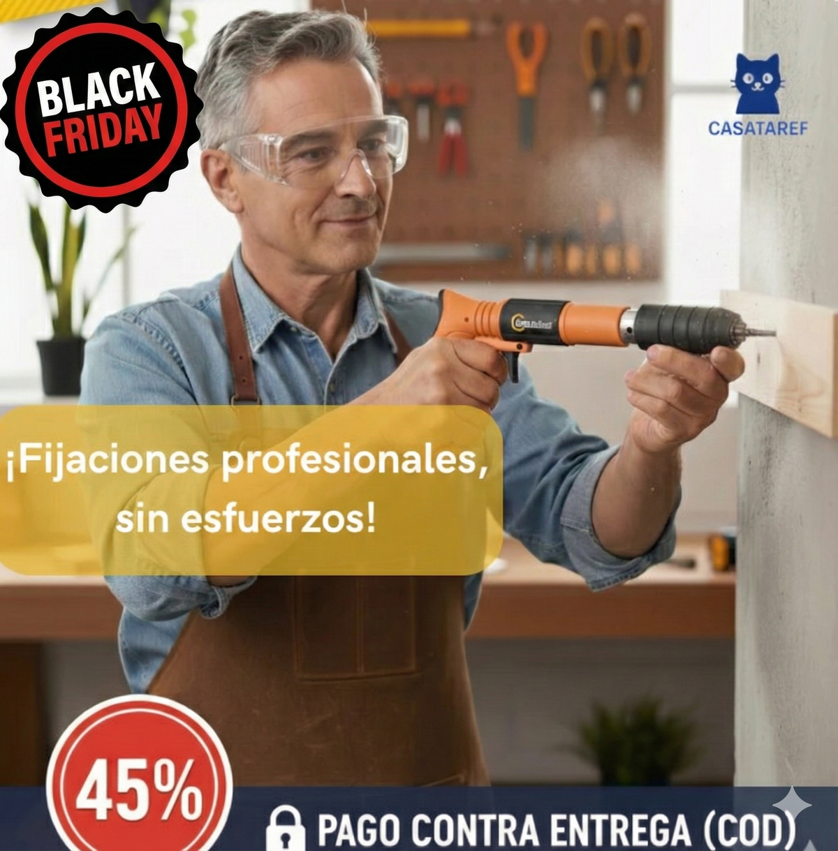 Pistola de Clavos Inalámbrica – BONUS 50 CLavos de Ragalo