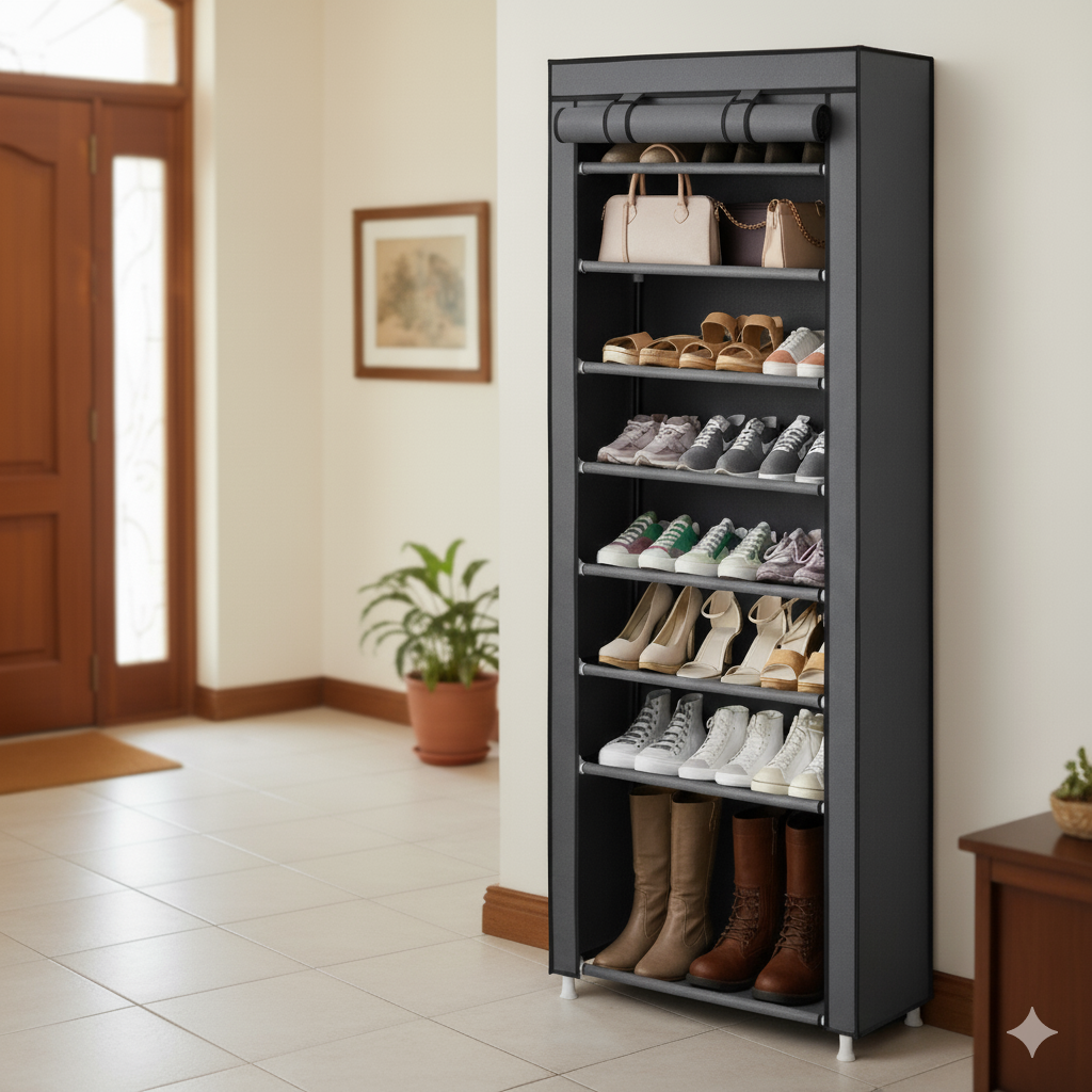 Zapatero Vertical 10 Niveles – Ahorra Espacio y Mantén Tu Hogar en Orden en Minutos