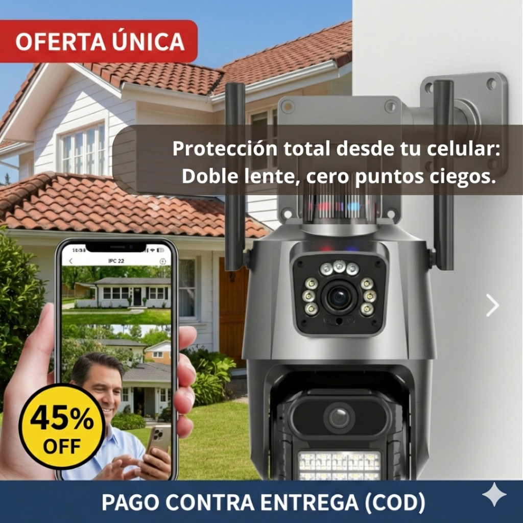 Cámara IP 360° WiFi - Seguimiento Inteligente - Protección Activa 24/7 desde el primer día