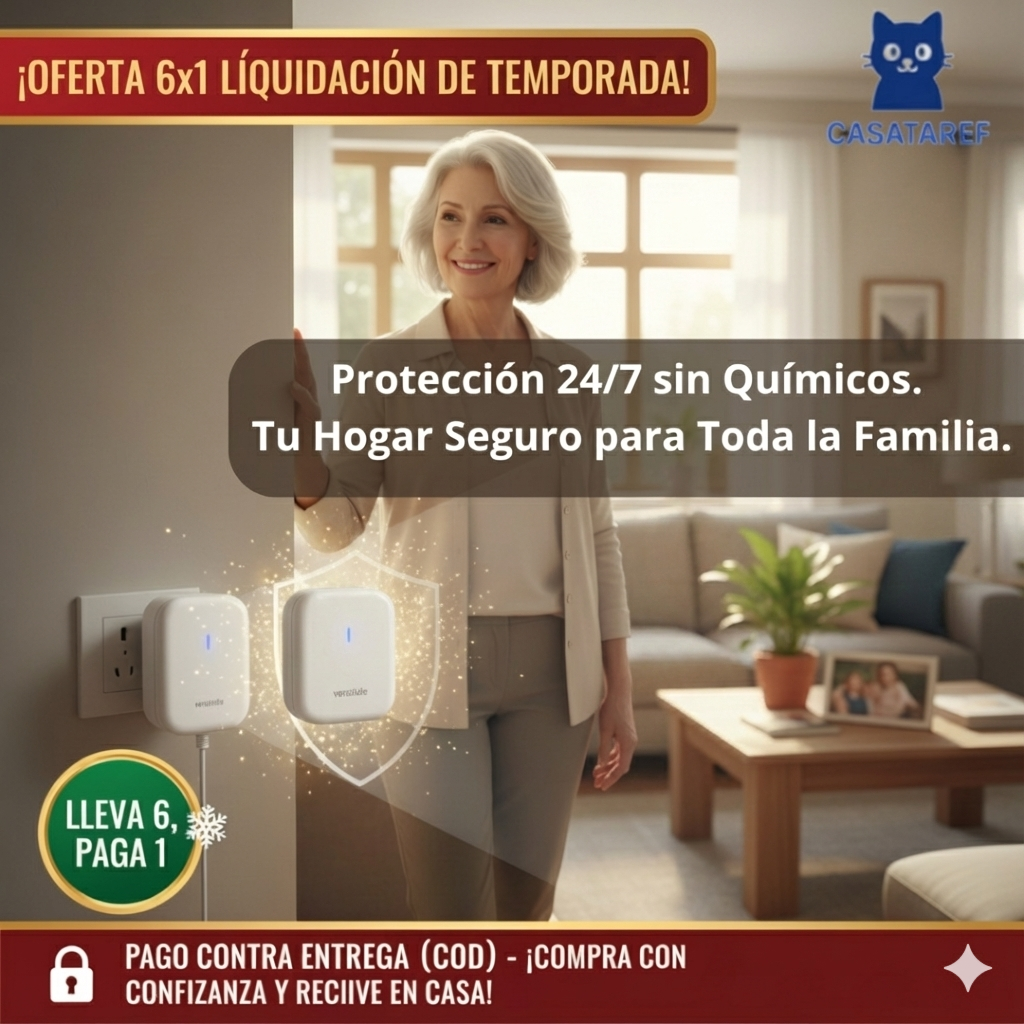 Repelente Ultrasónico 6x1  – Ahorra Tiempo y Esfuerzo – Mantén tu hogar libre de ratones en solo días