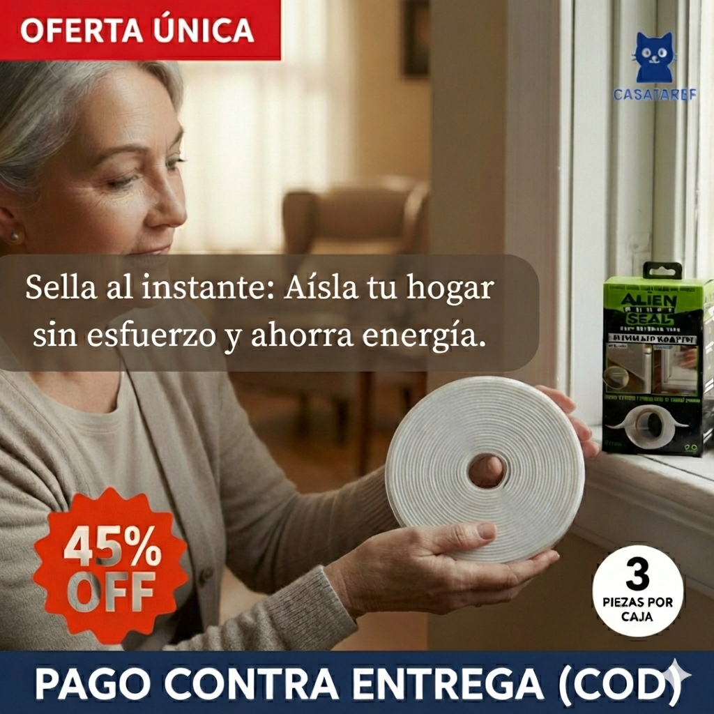 Cinta Selladora Alien Seal – Bloquea el Frío – Mantén tu Hogar Cálido y Ahorra Energía en Minutos