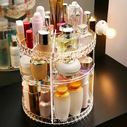 Organizador de Maquillaje Giratorio – Orden 360° – Todo Visible en Minutos