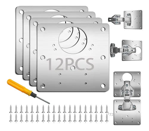 Kit de Placas Repara Bisagras + Tornillos (B)