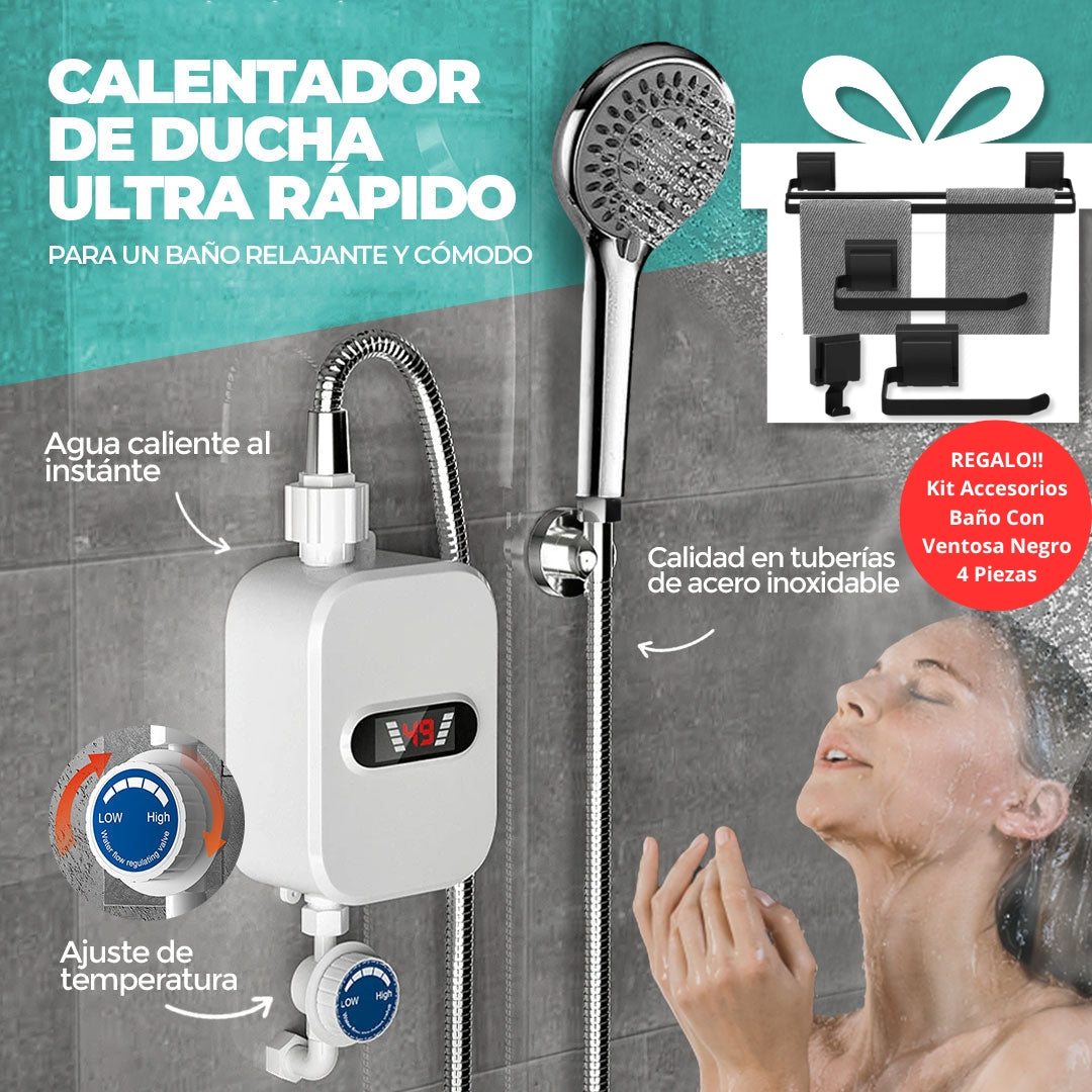 CALENTADOR DE DUCHA ULTRA RÁPIDO + REGALO GRÁTIS ,