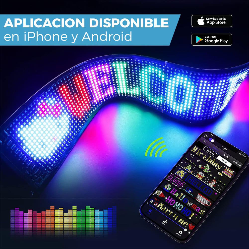 PANTALLA LED FLEXIBLE Y PERSONALIZABLE | 32cm x 16cm