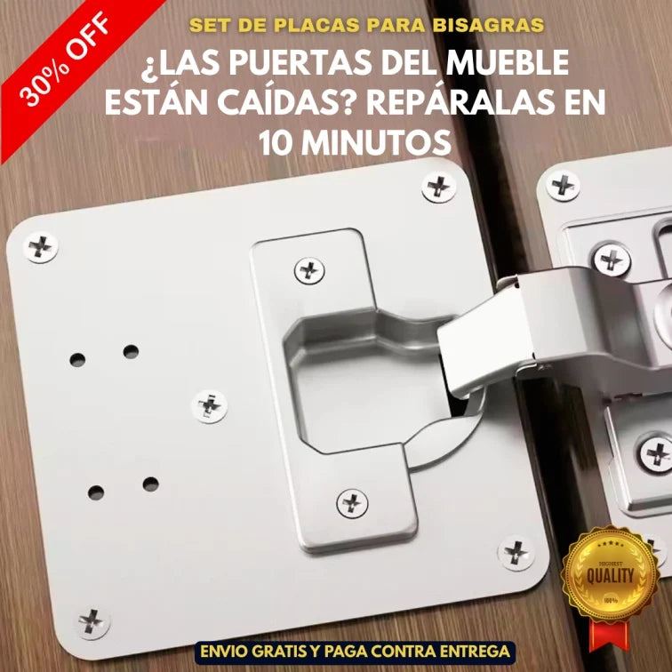 Kit de Placas Repara Bisagras + Tornillos (B)