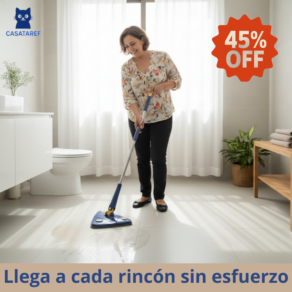 Mopa Triangular – Limpieza 360° sin rincones – Casa impecable en minutos sin esfuerzo