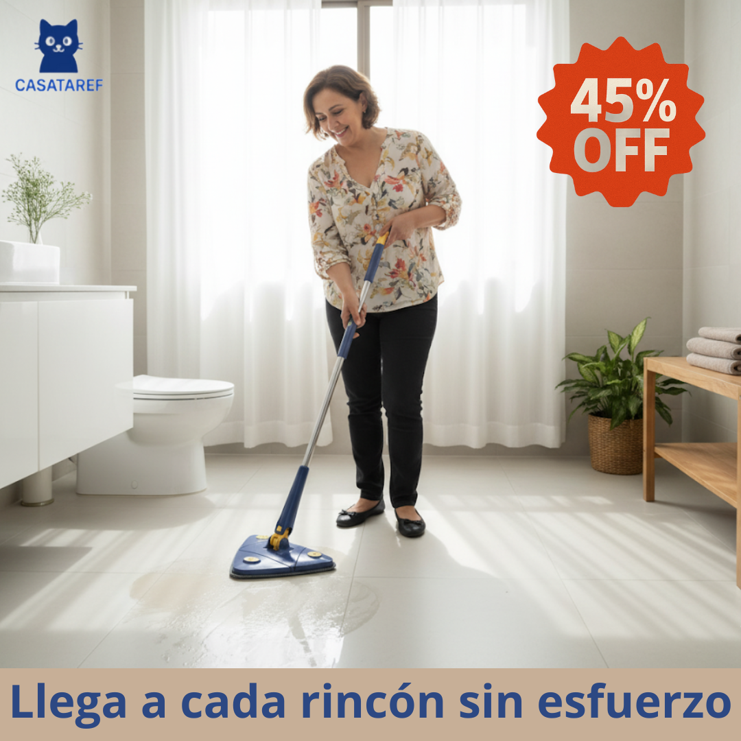 Mopa Triangular – Limpieza 360° sin rincones – Casa impecable en minutos sin esfuerzo