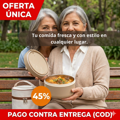 Set Lonchera Térmica de Acero - Mantiene tu Almuerzo Seguro - Ahorra en 30 Días