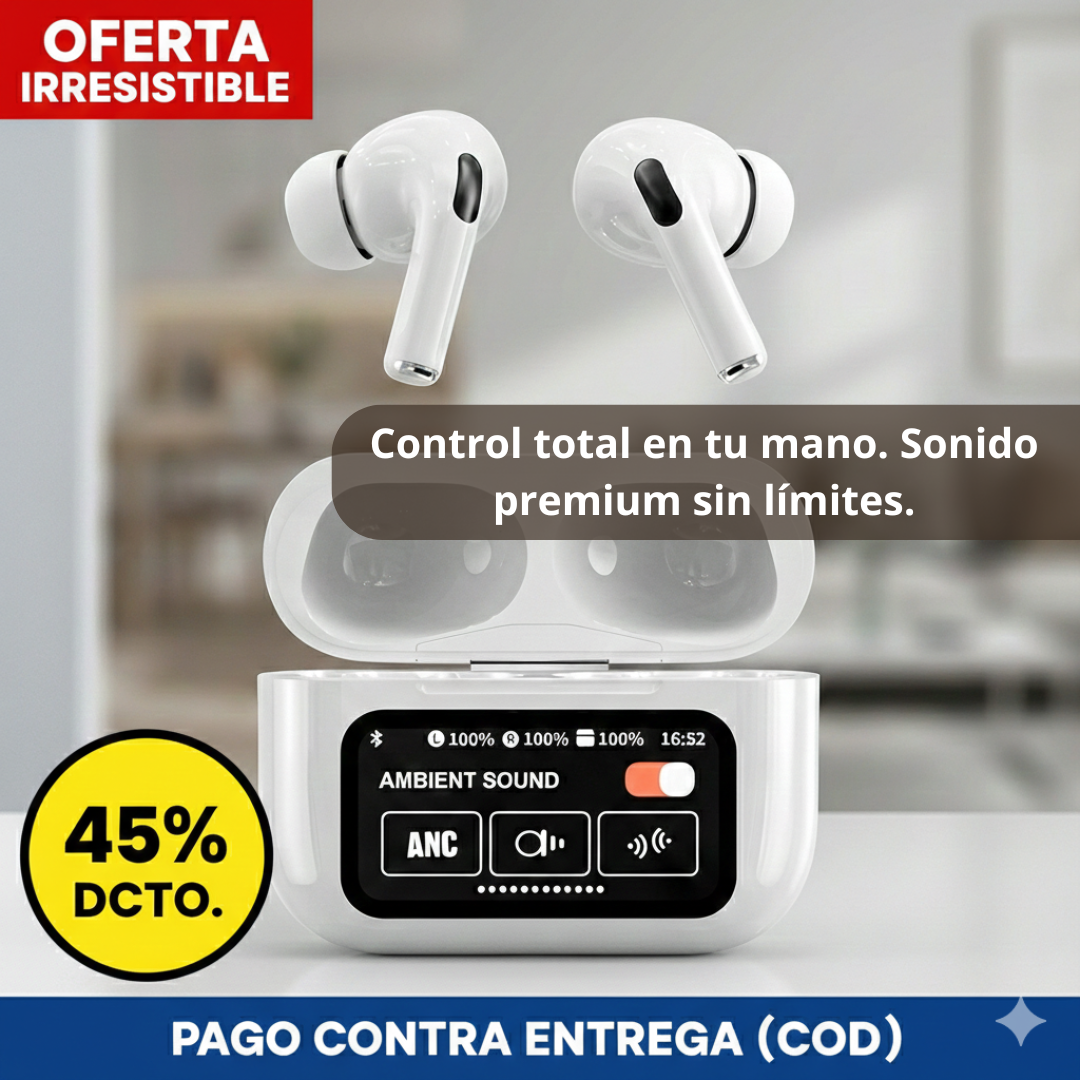 Audífonos Bluetooth A9 Pro - Control Táctil Inteligente - Disfruta 40 Horas sin Interrupciones