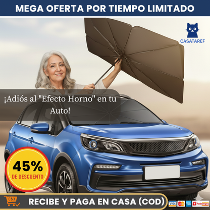 Parasol Retráctil Automático – Bloquea el Calor – Mantén tu Auto Fresco en Segundos