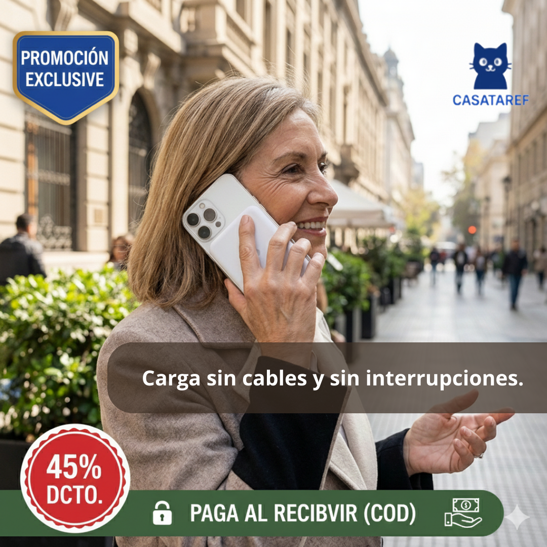 Batería Portátil Magnética Inalámbrica – Carga Segura sin Cables – Energía Confiable