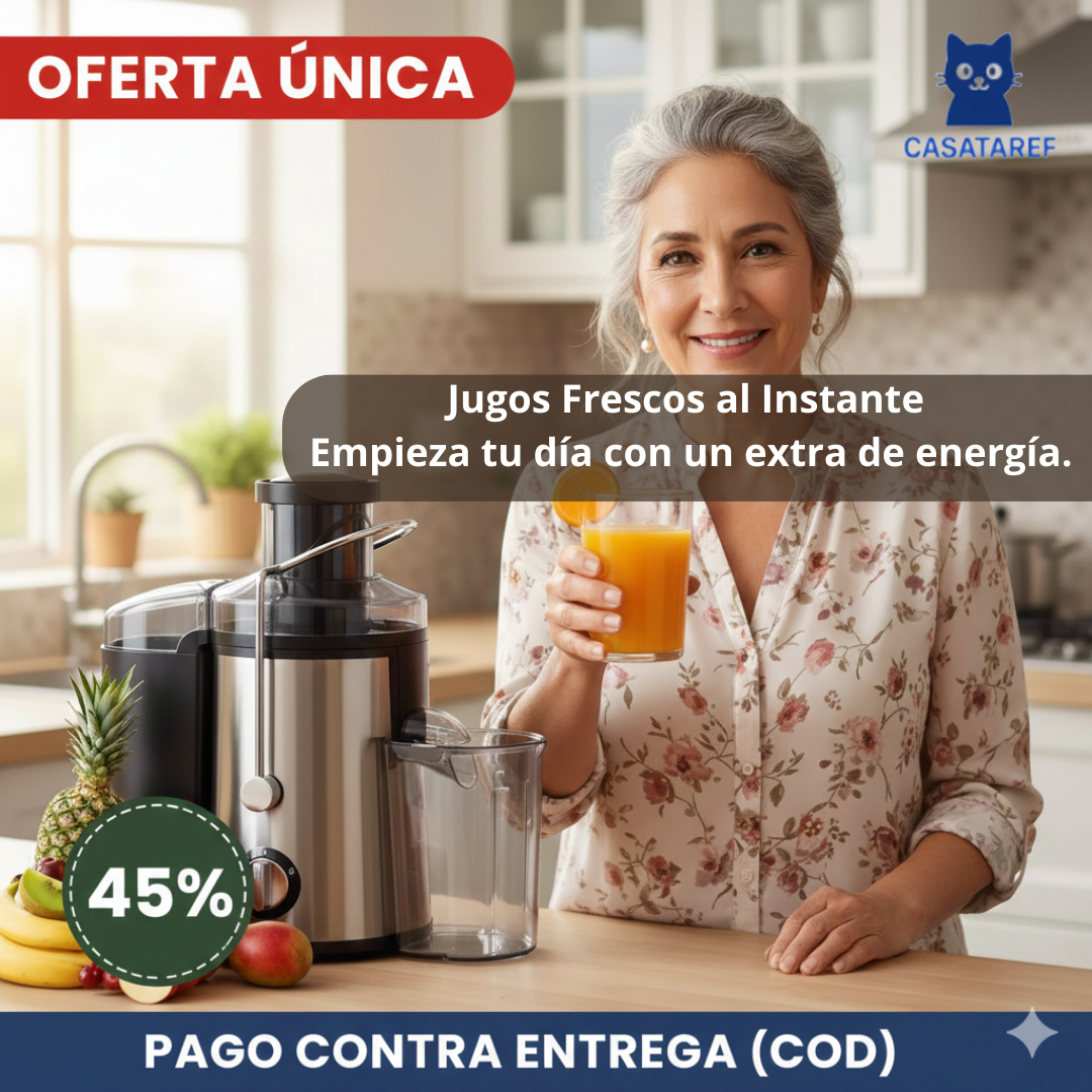 Extractor Eléctrico de Jugos – Exprime Fácil – Jugos Naturales Listos en Minutos