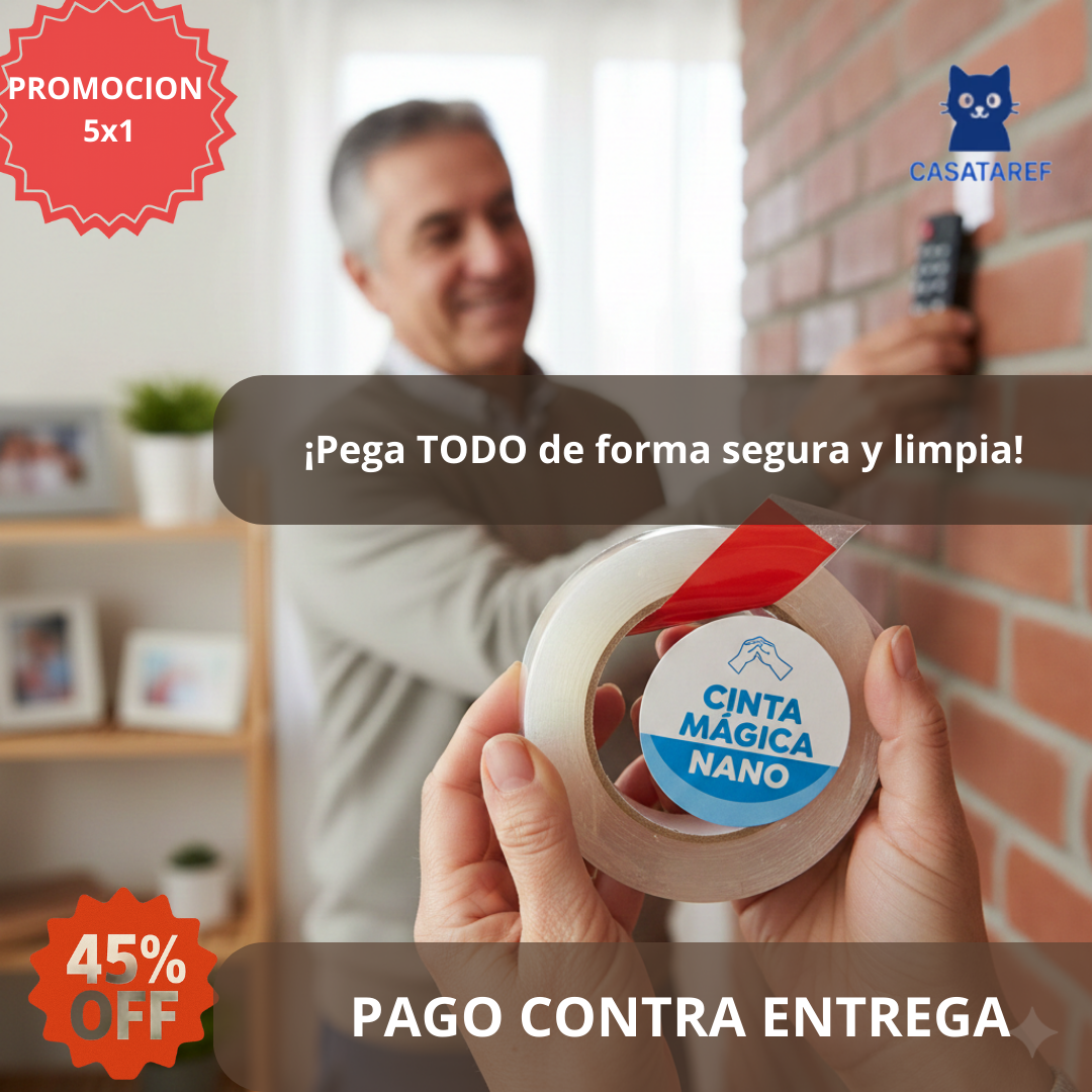 Cinta Nano Adhesiva – Pega Todo sin Taladros – Orden y Seguridad en tu Hogar en Solo Segundos