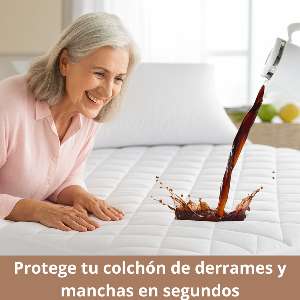 Cubre colchón impermeable + FUNDAS DE REGALO – Bloquea líquidos y manchas –