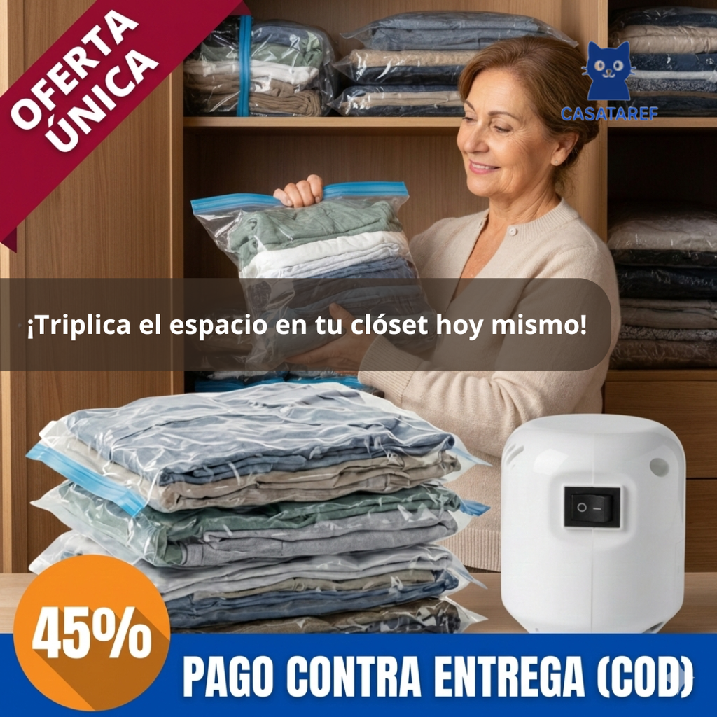 Kit de Bolsas al Vacío – Compresión Inteligente – Ordena tu clóset en minutos