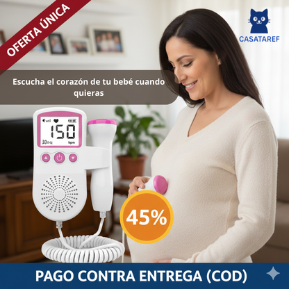 Doppler Fetal Portátil – Monitor de Latidos – Tranquilidad para Mamá en Segundos