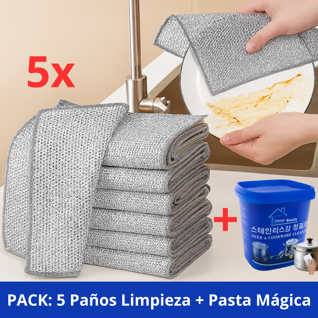 CleanPro - Pack: Paños de Limpieza + Pasta Mágica