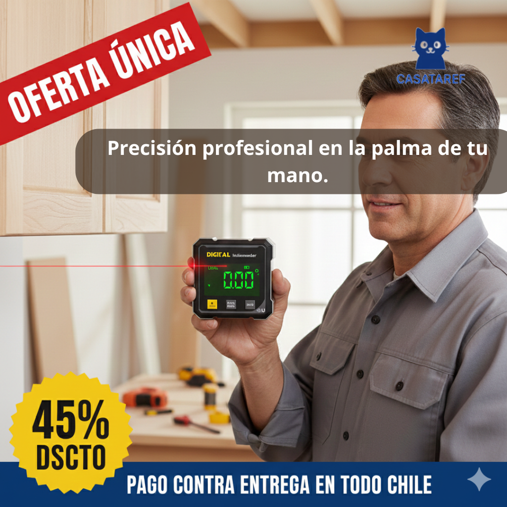 Inclinómetro Digital Láser – Medición de Ángulos Precisa en Segundos